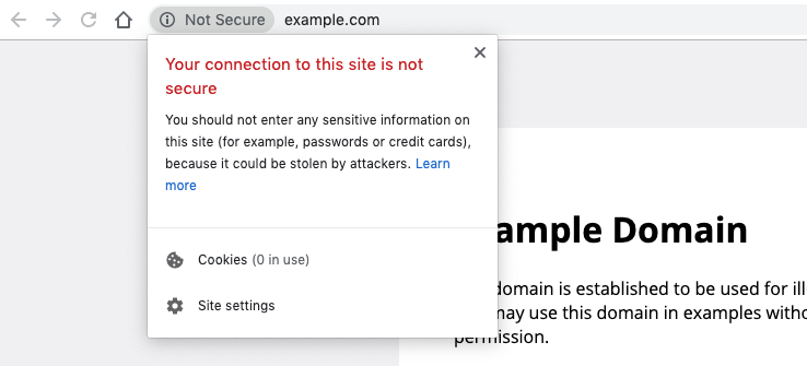 Google Chrome not SSL secure warning